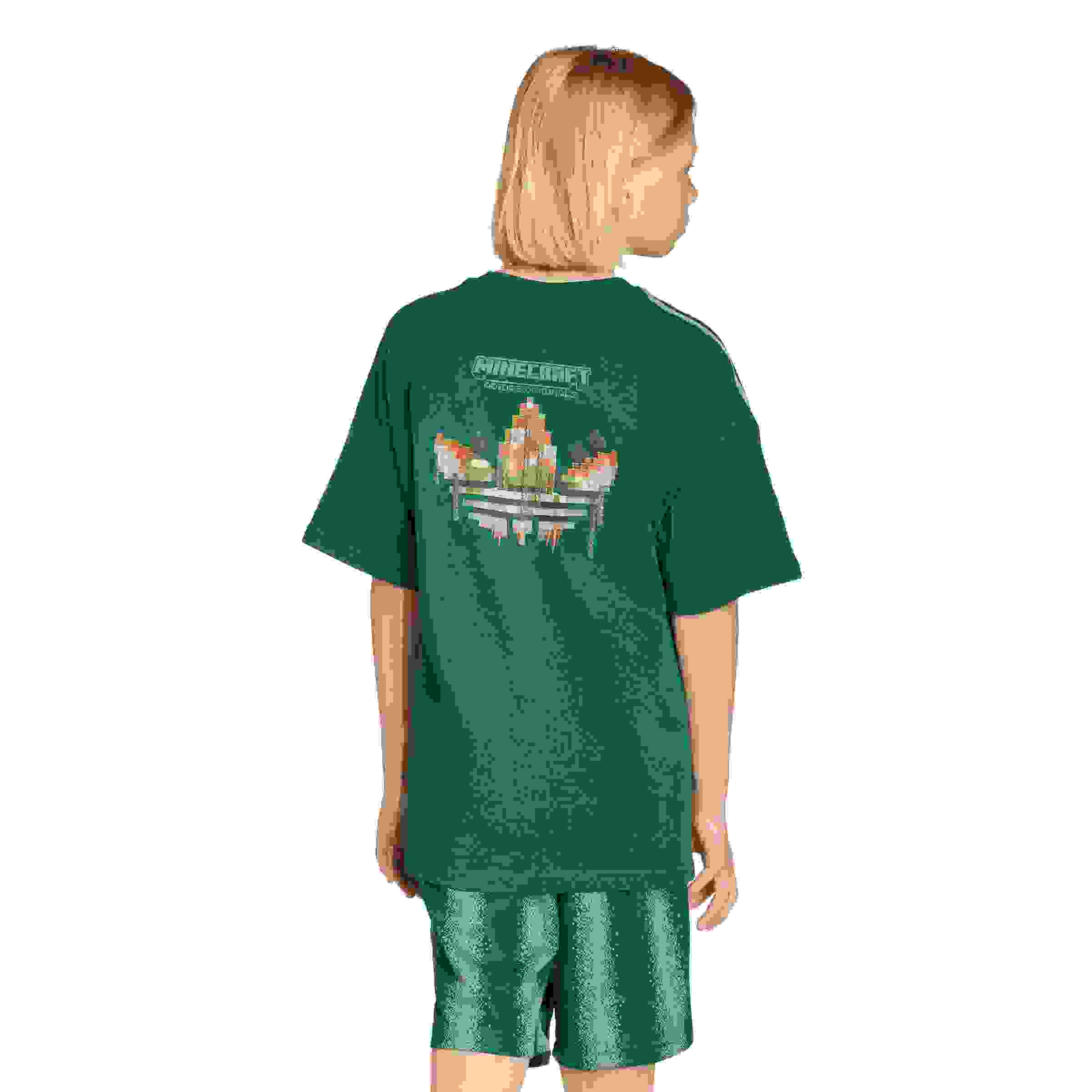 adidas Originals Minecraft Loose Big Kids' Green Batwing Tee
